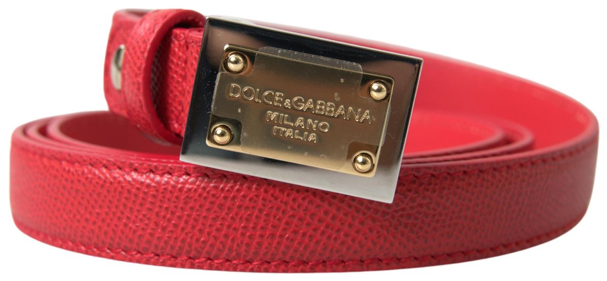 

Элегантный красный кожаный дизайнерский ремень Dolce & Gabbana