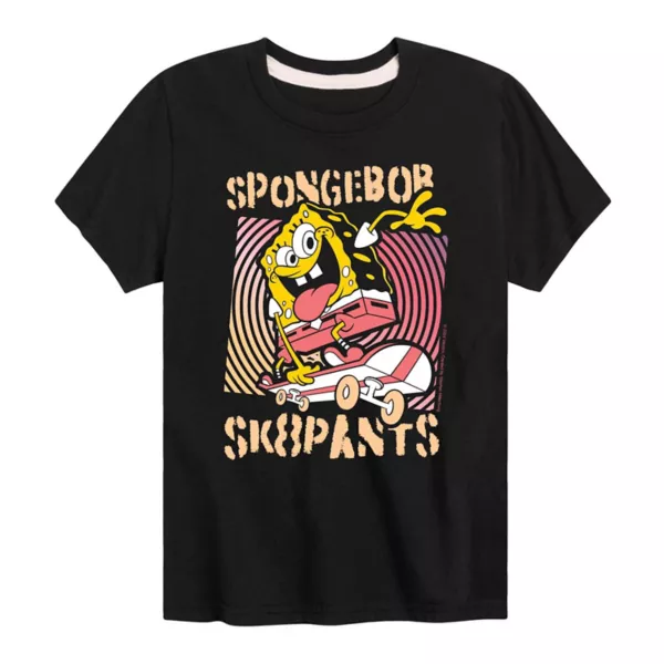 

Футболка с рисунком Губки Боба Квадратные Штаны sk8pants для мальчиков 8-20 лет Nickelodeon, черный