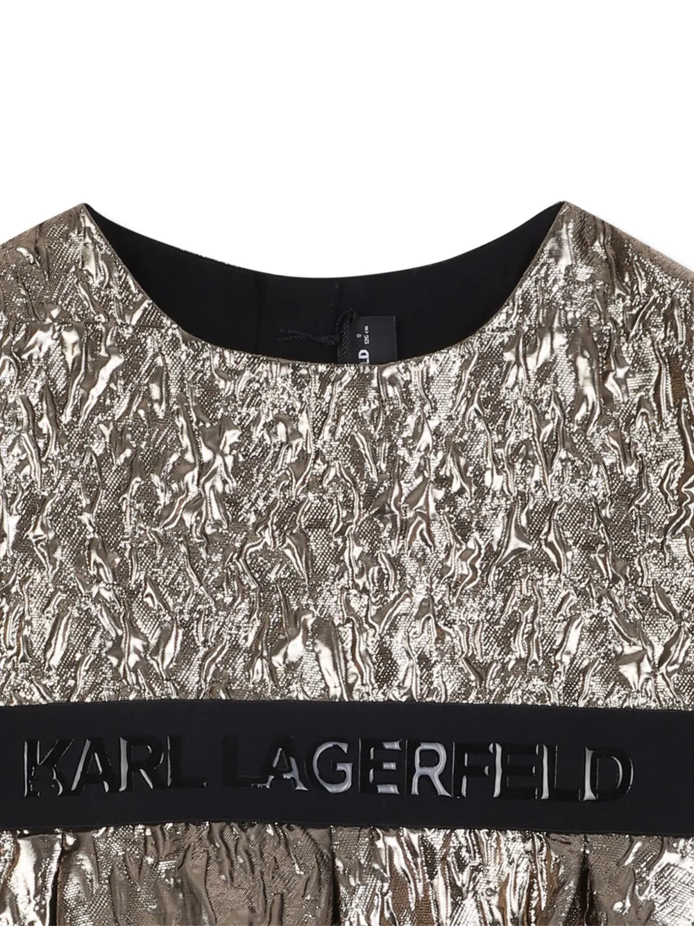 Плиссированный топ с эффектом металлик KARL LAGERFELD KIDS, золотой — фото 3