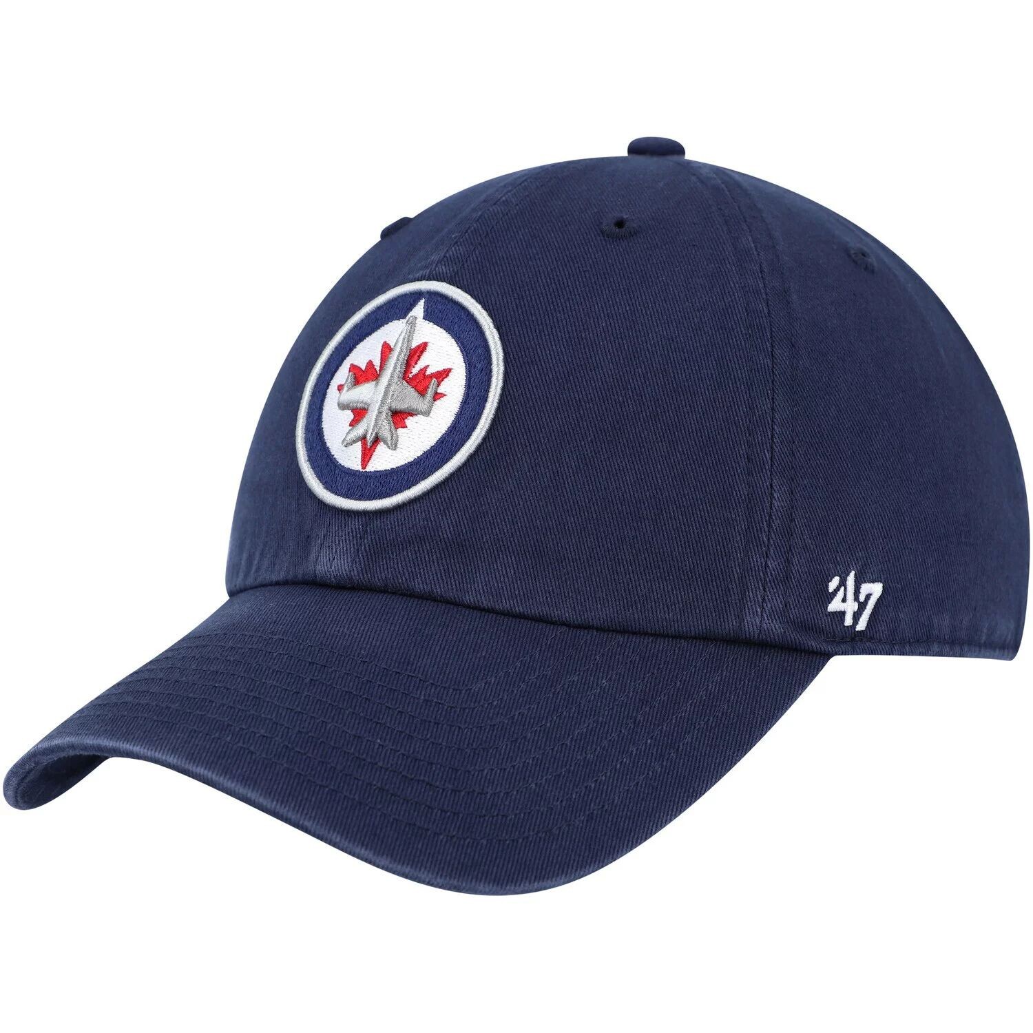 

Мужская темно-синяя регулируемая кепка Winnipeg Jets Clean Up '47