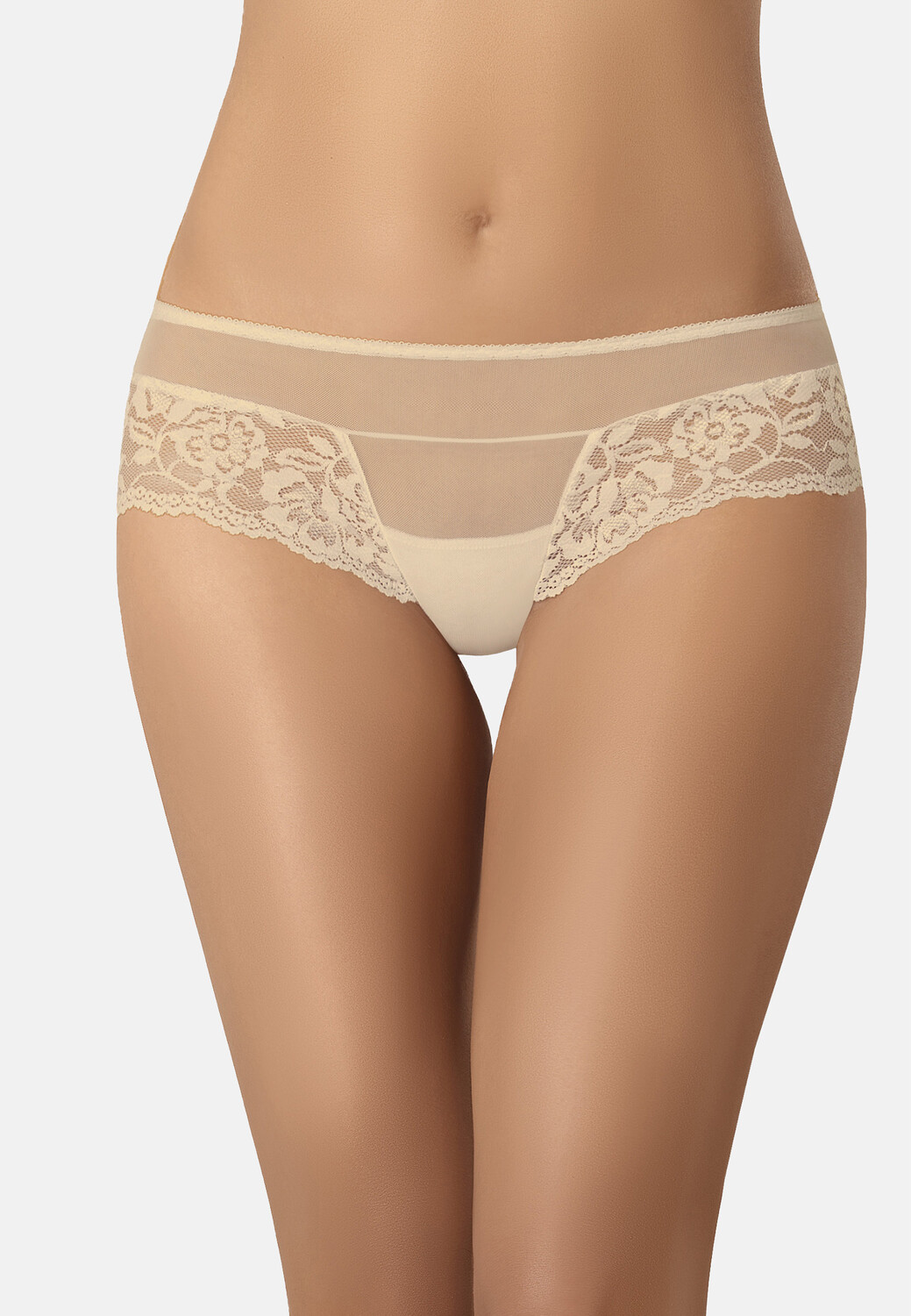 

Трусы Teyli Brasilianischer Mesh mit floraler Spitze Betti, бежевый