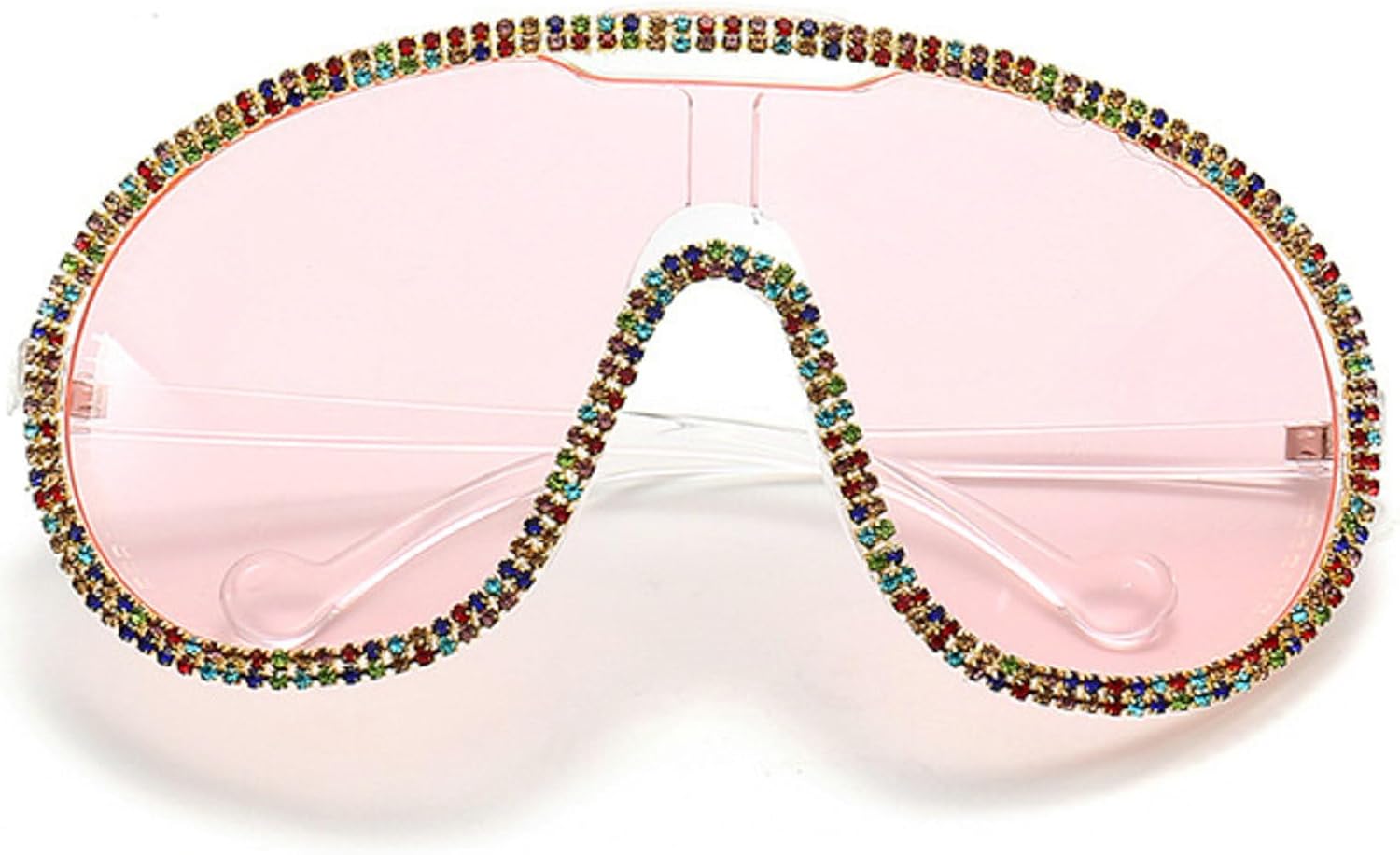 

Крупные цельные солнцезащитные очки для женщин и мужчин, модные винтажные солнцезащитные очки в стиле панк, большие очки с защитой от УФ-излучения UV400 mincl, Diamond&pink