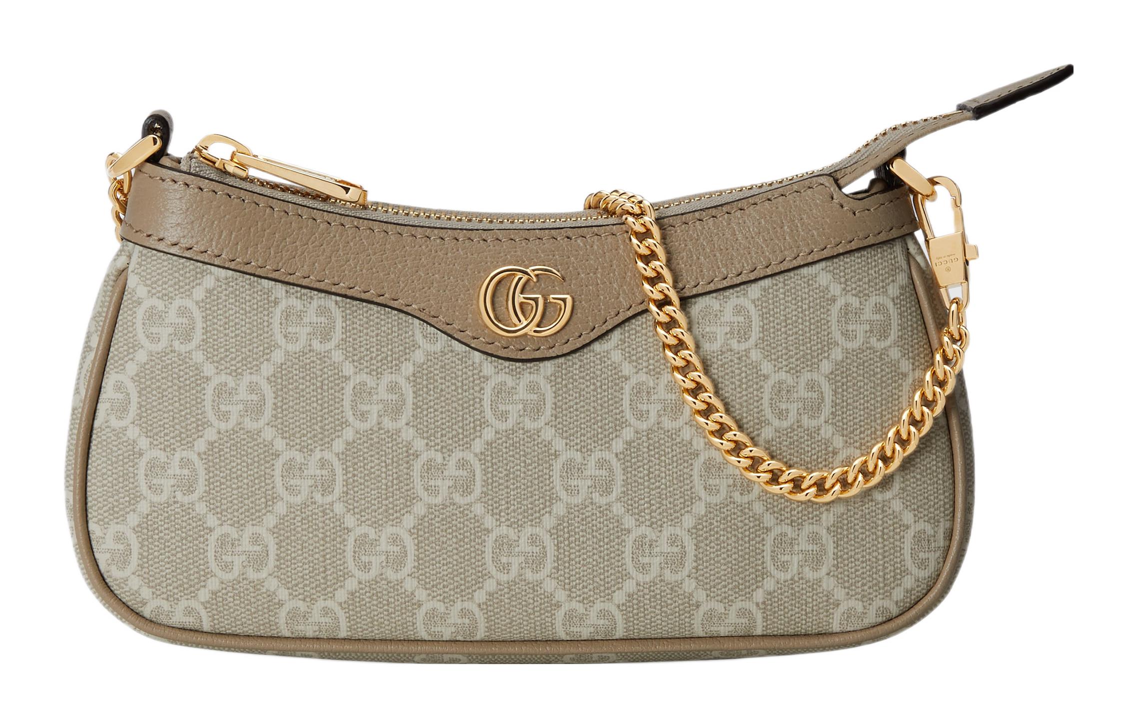 

Ophidia Canvas With Leather Finish Мини-сумка через плечо женская бежевая GUCCI
