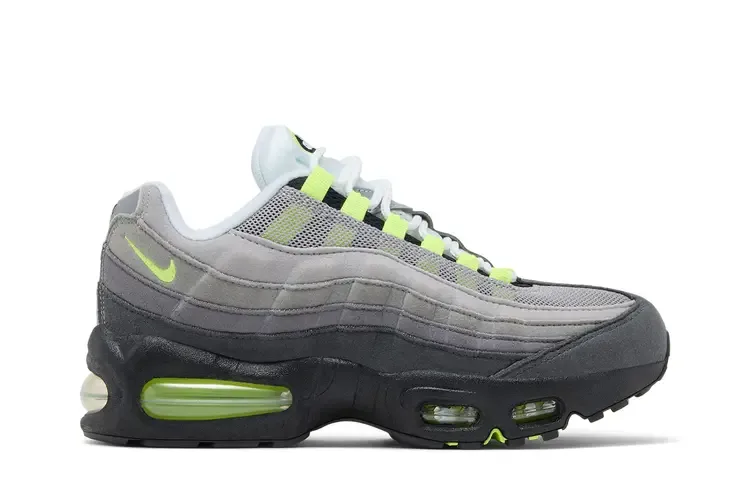 Кроссовки детские Nike Air Max 95 Big Bubble, серый/черный/зеленый — фото 2