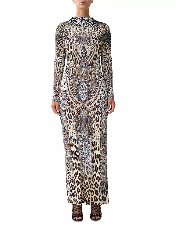 

Платье с открытой спиной и смешанным принтом Camilla, мультиколор