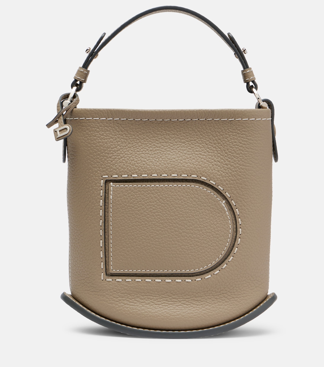 

Миниатюрная кожаная сумка через плечо Pin Surpiqué Delvaux, Tourterelle