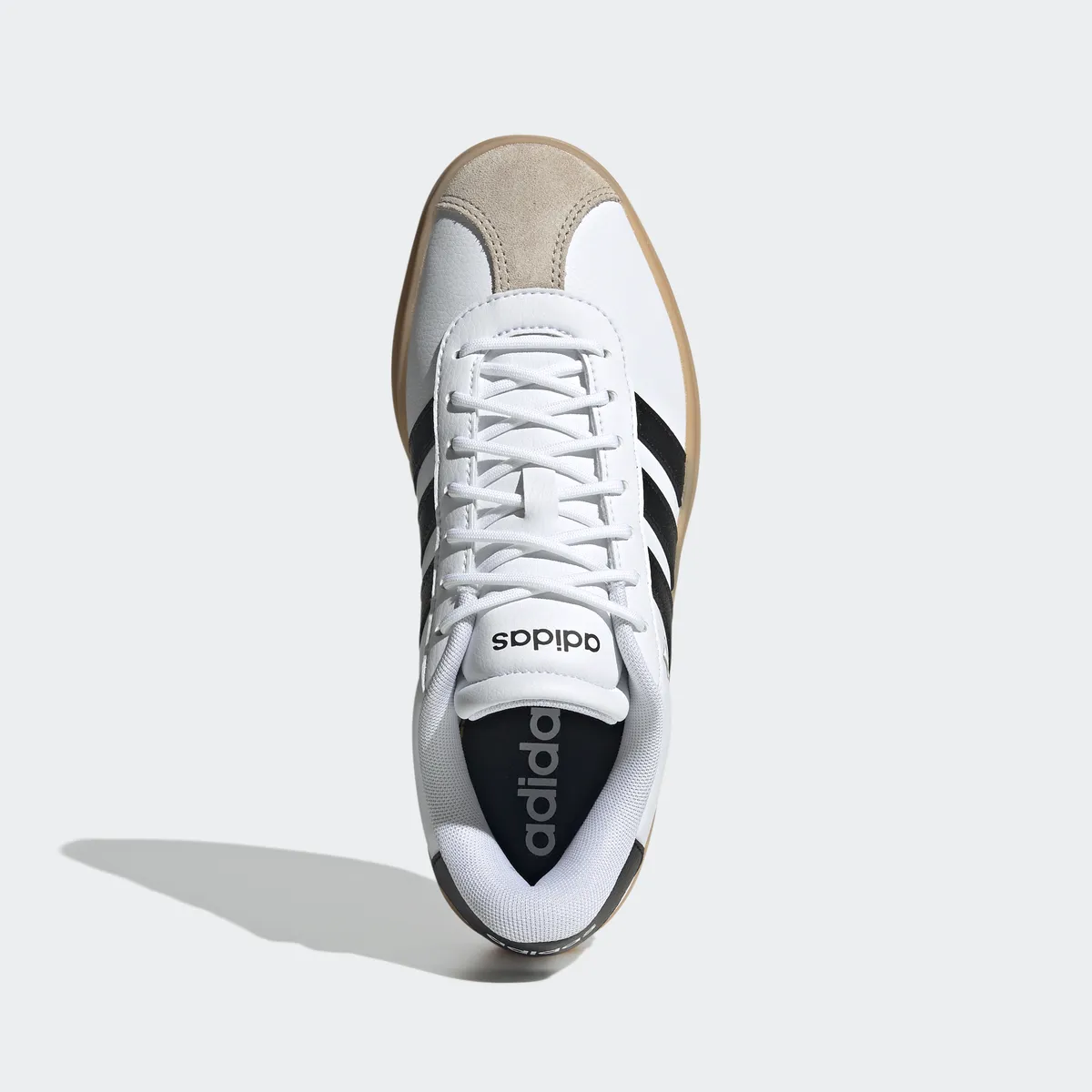 Кроссовки Adidas Sportswear "VL COURT BOLD", дизайн по стопам Adidas Gazelle Bold, цвет Cloud White / Core Black / Wonder Beige — фото 4