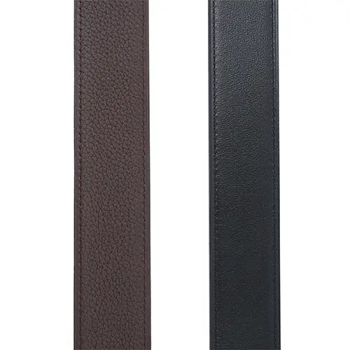 HERMES Женский ремень из телячьей кожи черный и шоколадный шириной 3,2 см, Black/Chocolate — фото 4