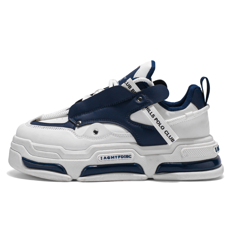 

Boogie Bear Амортизирующие, износостойкие, дышащие, легкие, увеличивающие рост низкие кеды мужские бело-голубые, цвет White Blue