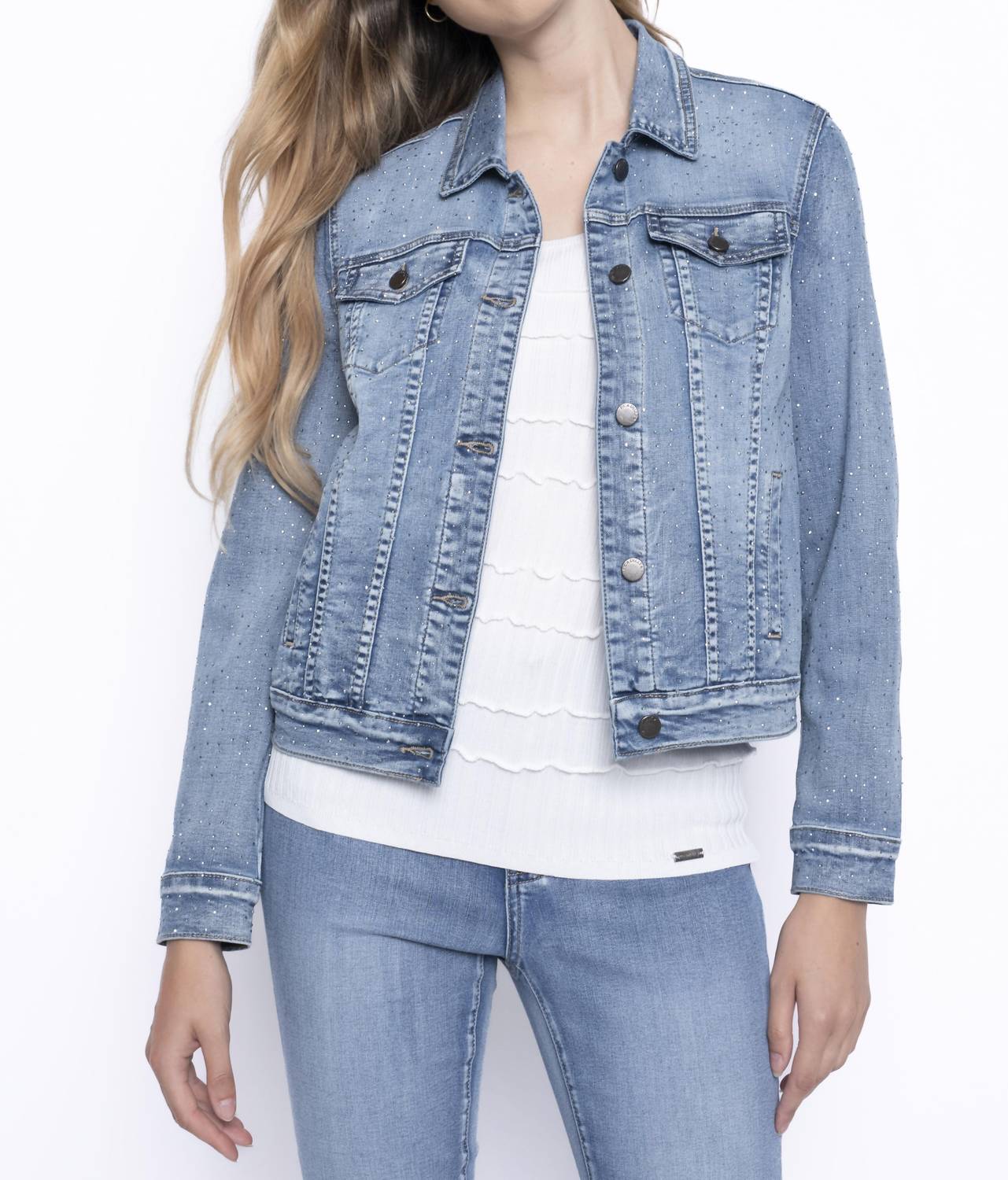 

Блестящая куртка из светлого денима PICADILLY, цвет light denim