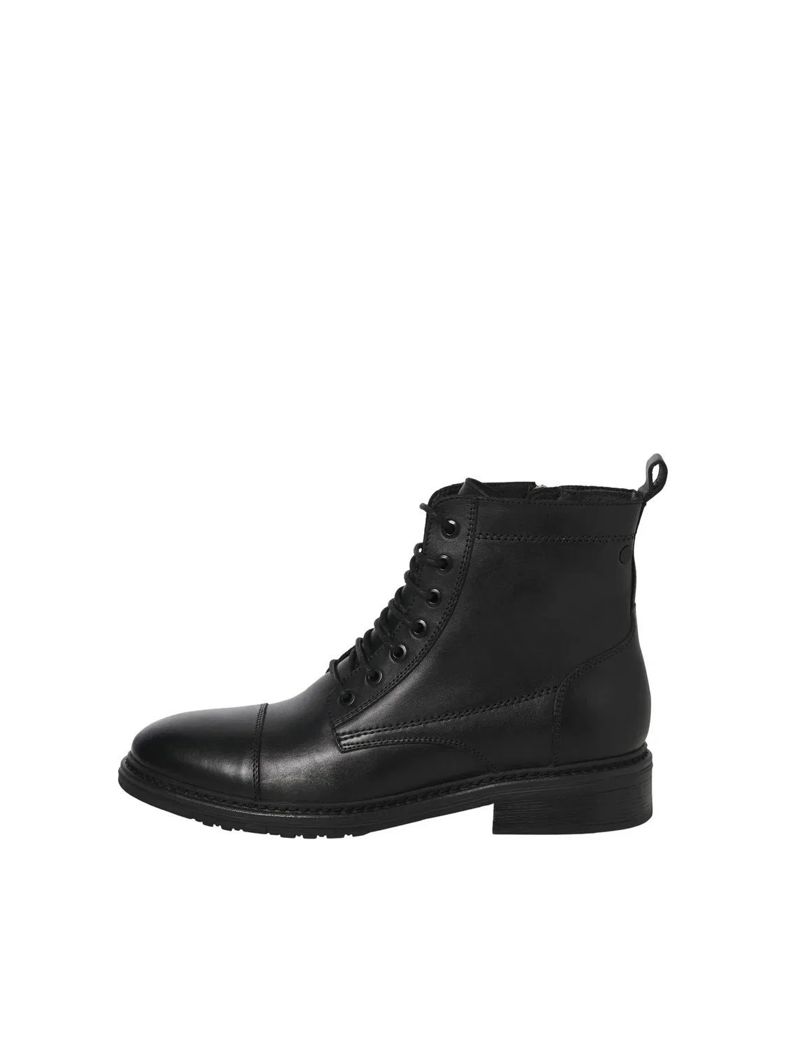 Снурстифель кожаный Jack & Jones, черный