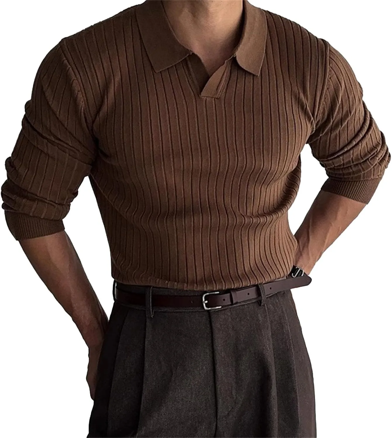 

Мужской свитер с V-образным вырезом Slim Fit