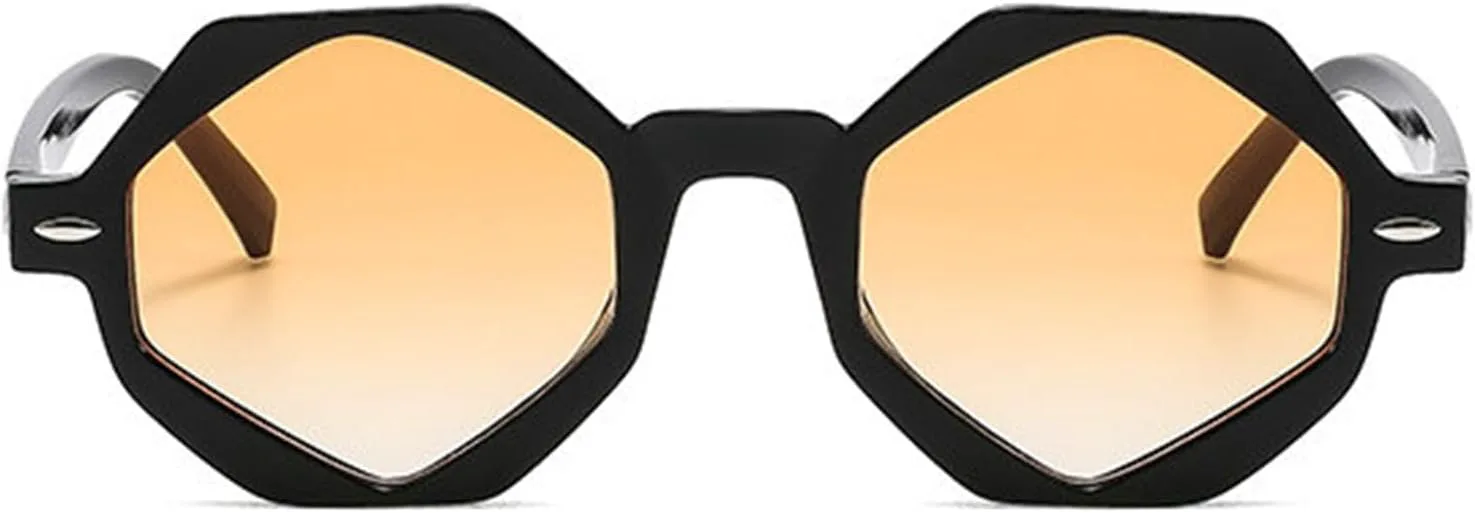 

Солнцезащитные очки Willochra Vintage Polygon Square с шестиугольными линзами, прозрачные, с защитой от УФ-излучения UV400, заклепками, для женщин и мужчин, F27, C5