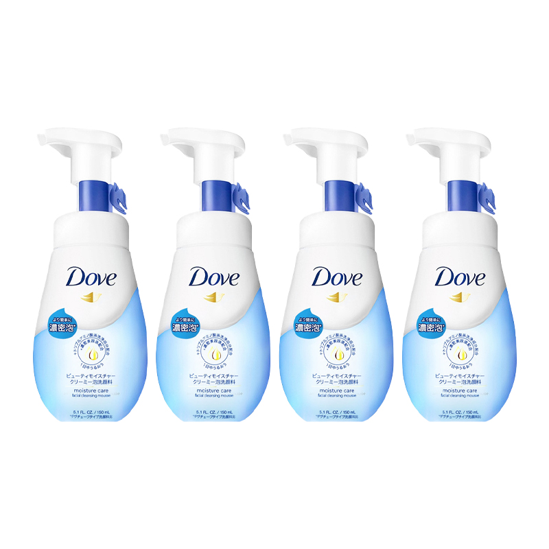 Пенка для умывания Dove Beauty увлажняющая, 150 мл х 4