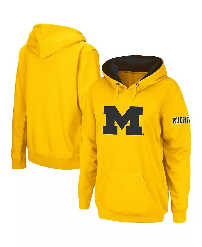 

Женский пуловер с капюшоном и большим логотипом Maize Michigan Wolverines Team Stadium Athletic