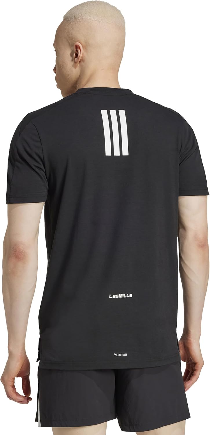 Мужская футболка с коротким рукавом adidas Les Mills Graphic Short Sleeve Tee JRS32, черный — фото 2