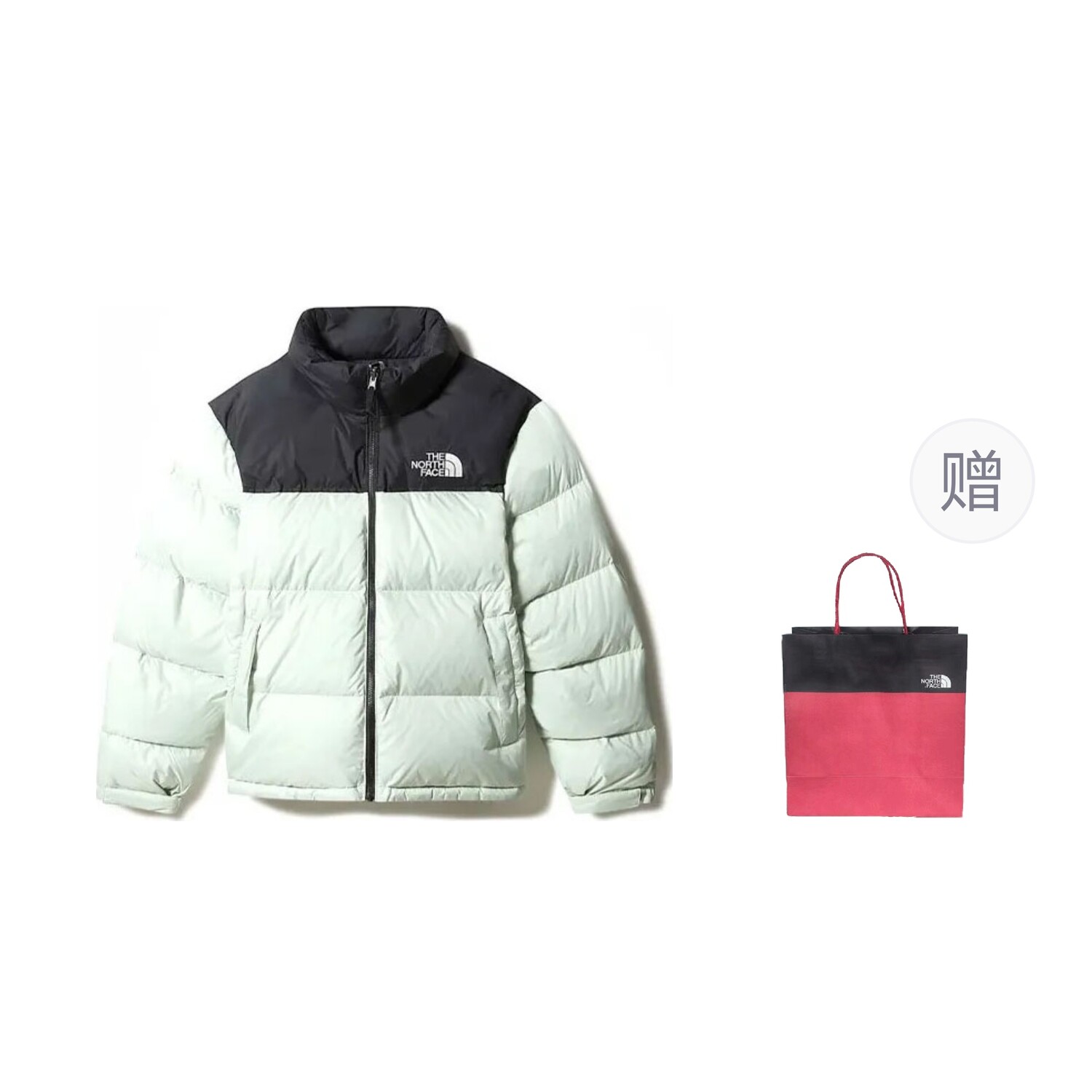 

Пуховик унисекс мятно-зеленый + подарочный пакет The North Face