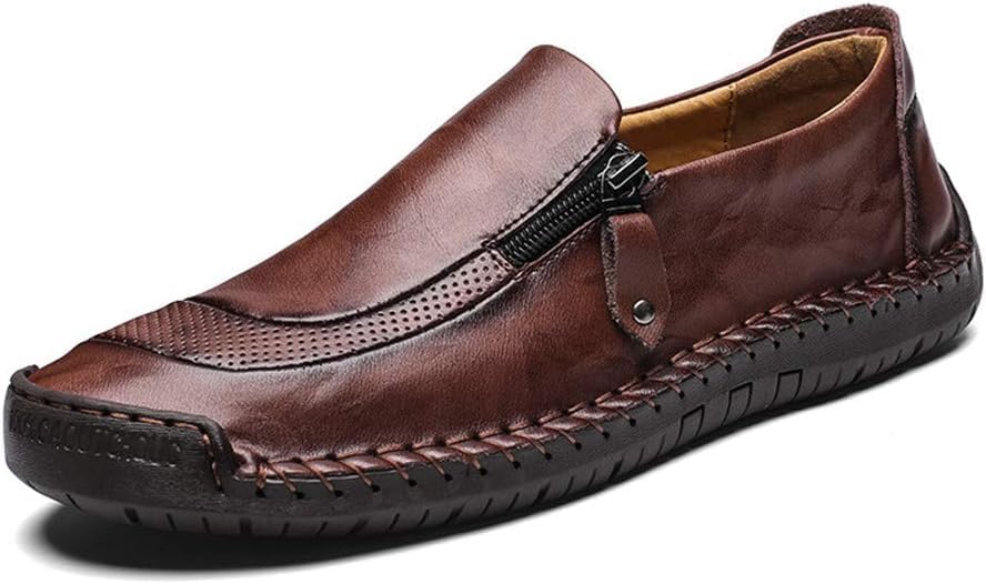 

Мужские повседневные кожаные лоферы Asifn, летняя обувь для прогулок, модные мокасины-лодочки, удобная обувь для вождения, на подкладке, коричневый