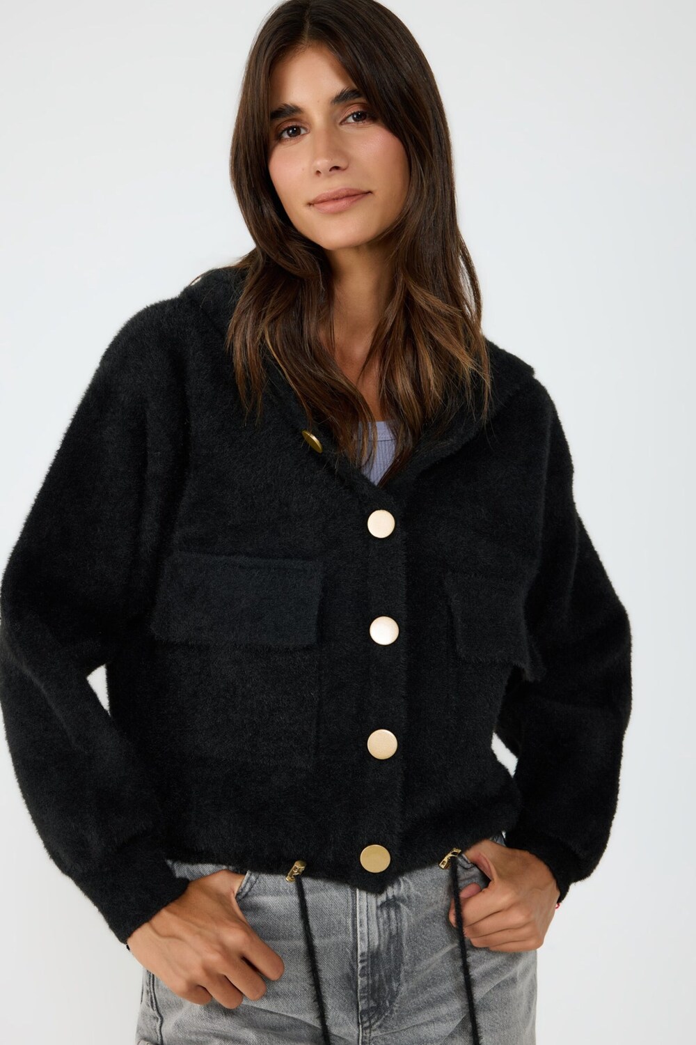 

No Matter What Вязаный кардиган в черном цвете