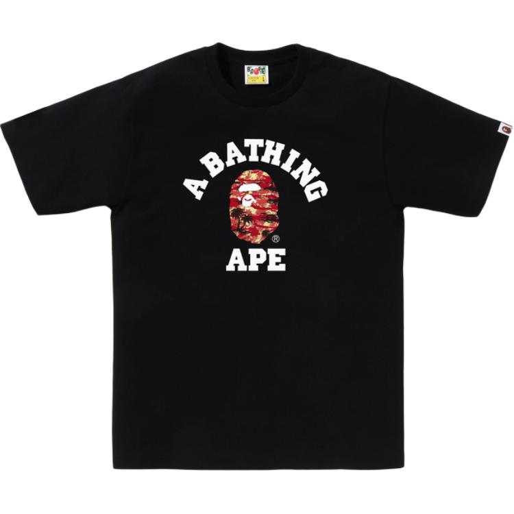 

Футболка Bape с камуфляжем пальмовых листьев College Tee A BATHING APE, черный