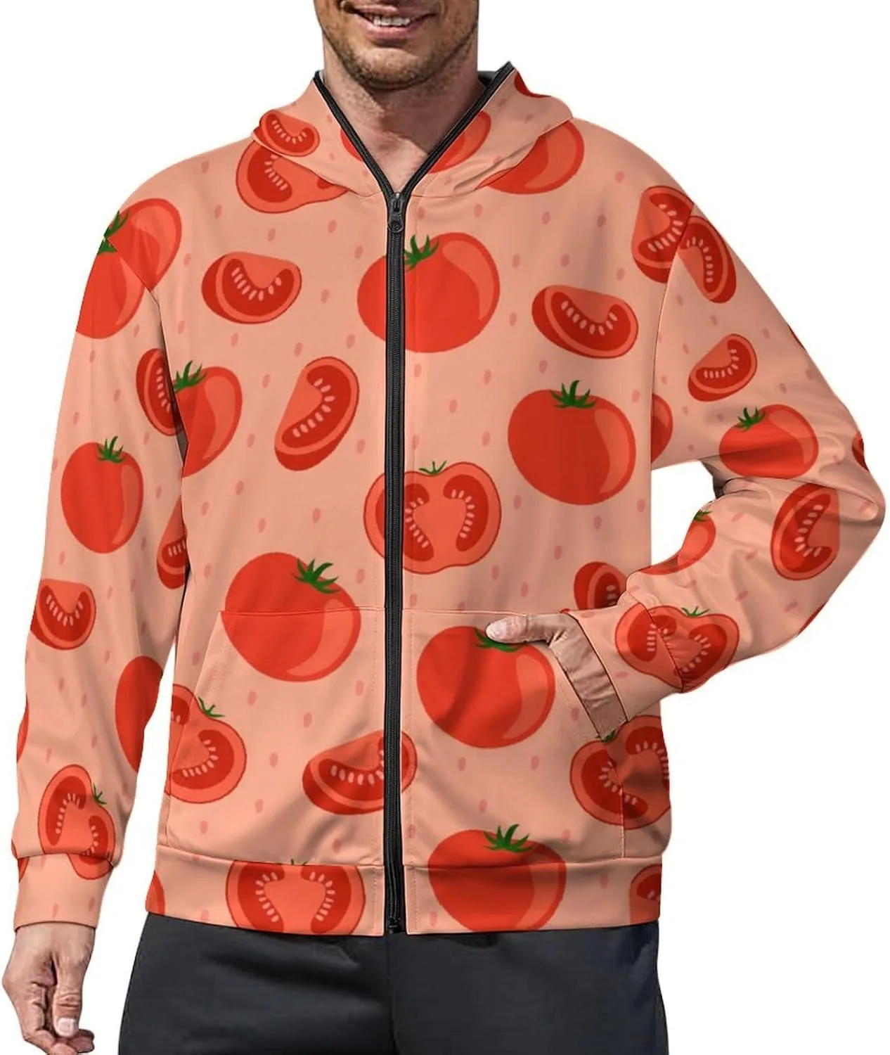 Cute Tomatos Ketchup мужская худи на молнии