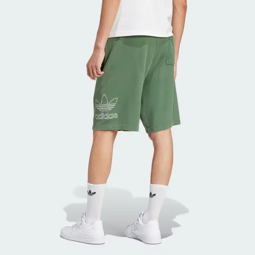 Шорты Adicolor Outline Trefoil зеленые Adidas Originals, зеленый — фото 3