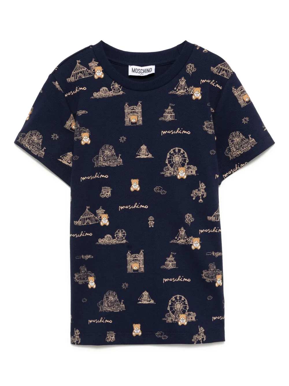 

Футболка с логотипом Moschino Kids, синий