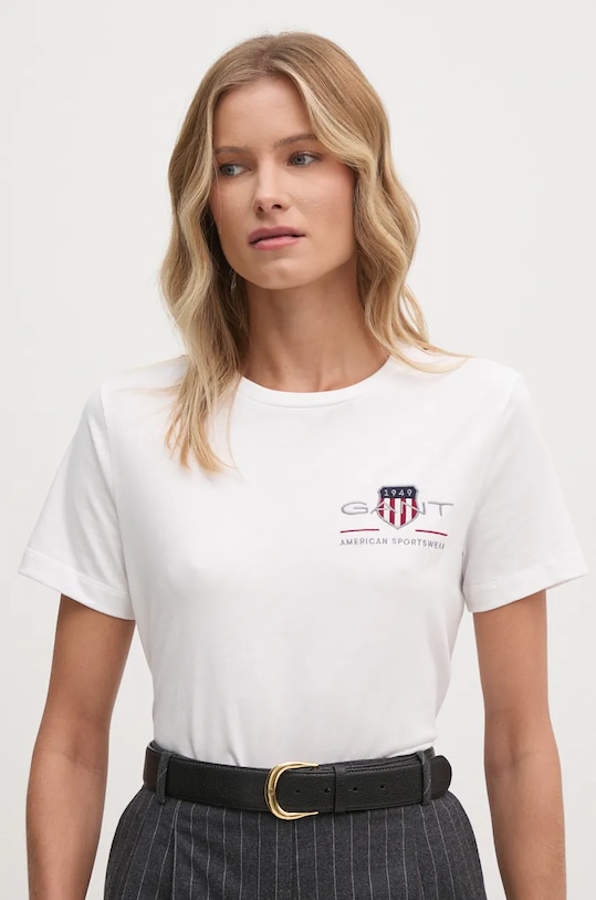 

Хлопковая футболка Gant, белый