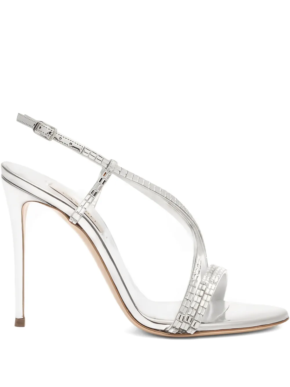 Босоножки Julia 100 с кристаллами Casadei, серый