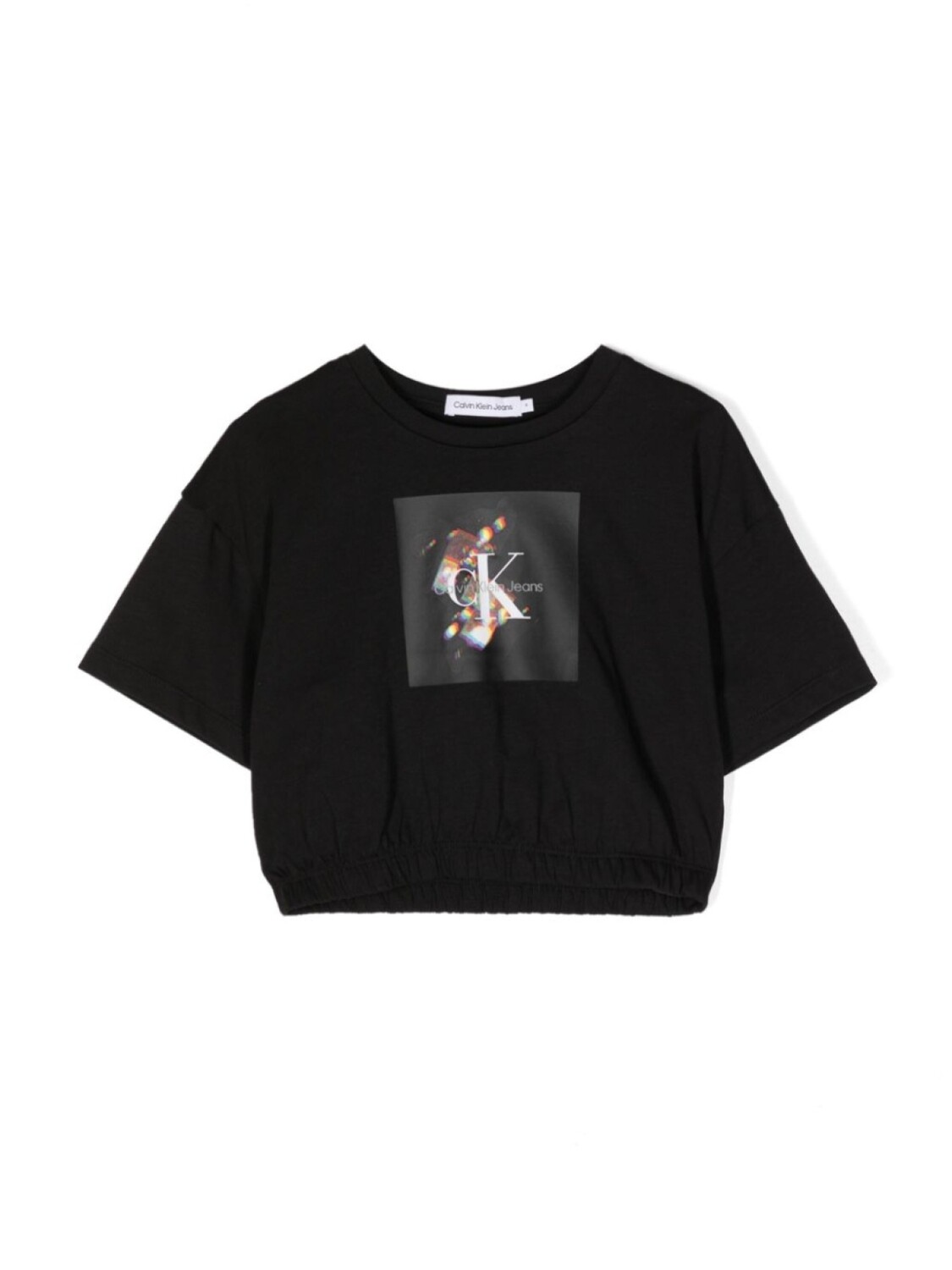 

Укороченная футболка с принтом Calvin Klein Kids, черный