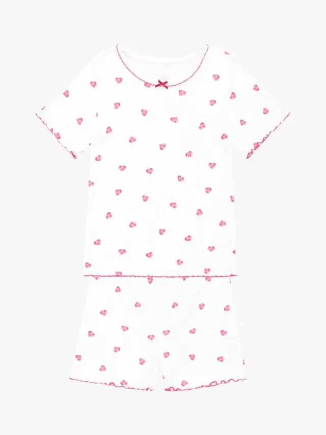 Детский пижамный комплект с сердечками: топ и шорты, белый Rosa & Blue