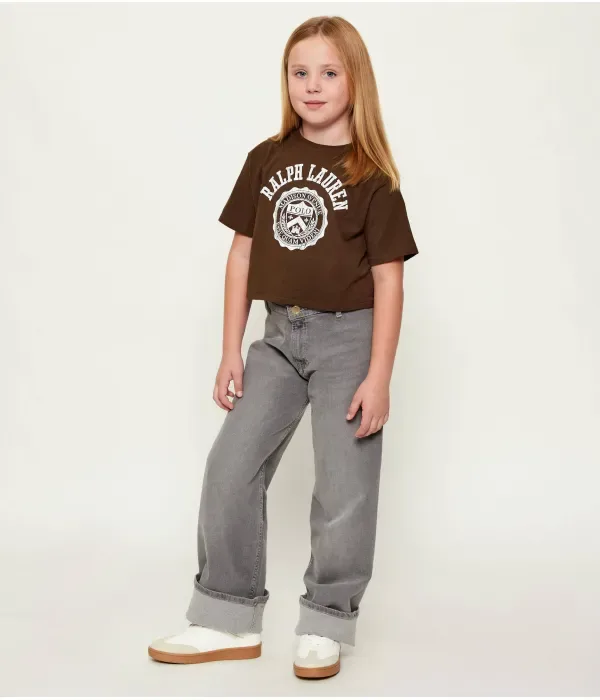Футболка cropped fit Polo Ralph Lauren, коричневый — фото 2