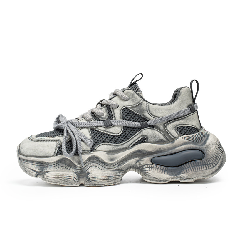 

Grumpy ram Дышащие устойчивые к истиранию низкие массивные кроссовки для мужчин с эффектом увеличения роста серые, цвет Gray