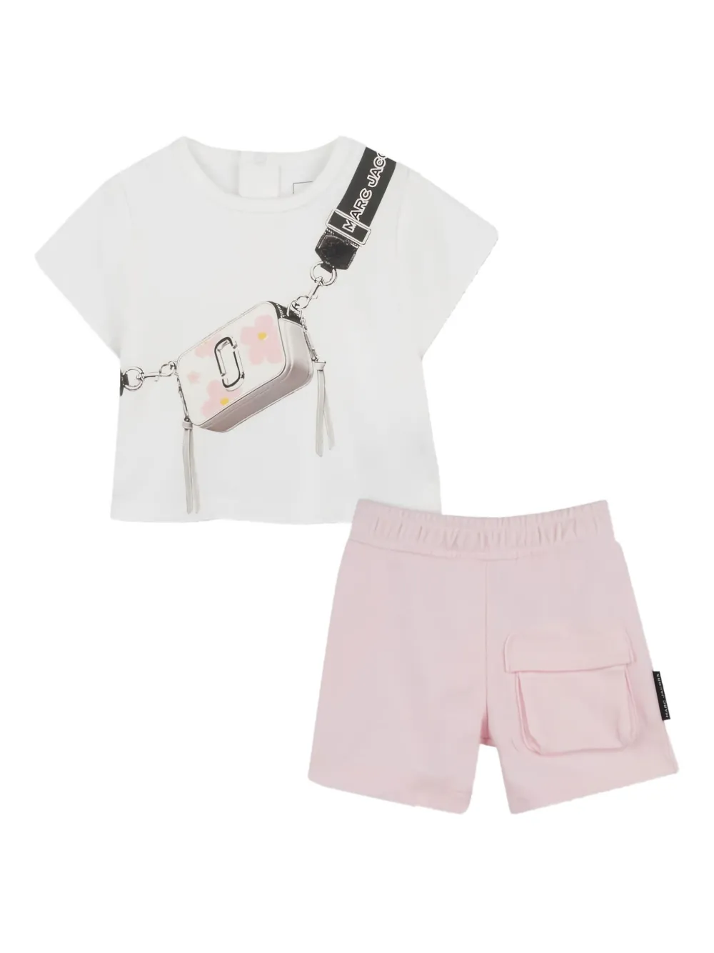 

Комплект из футболки и шортов Marc Jacobs Kids, розовый
