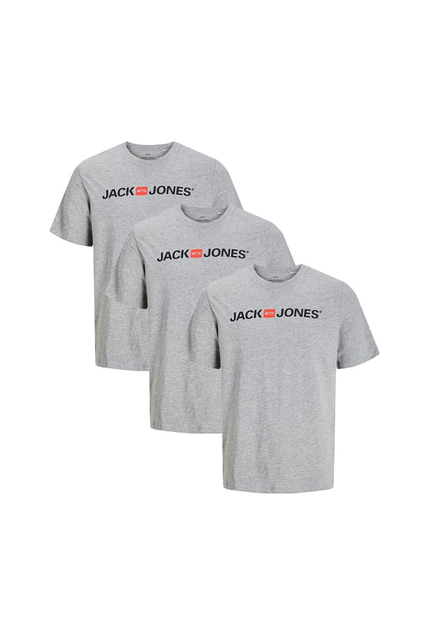 

Футболка 3 шт. в упаковке базовая Jack & Jones, серый