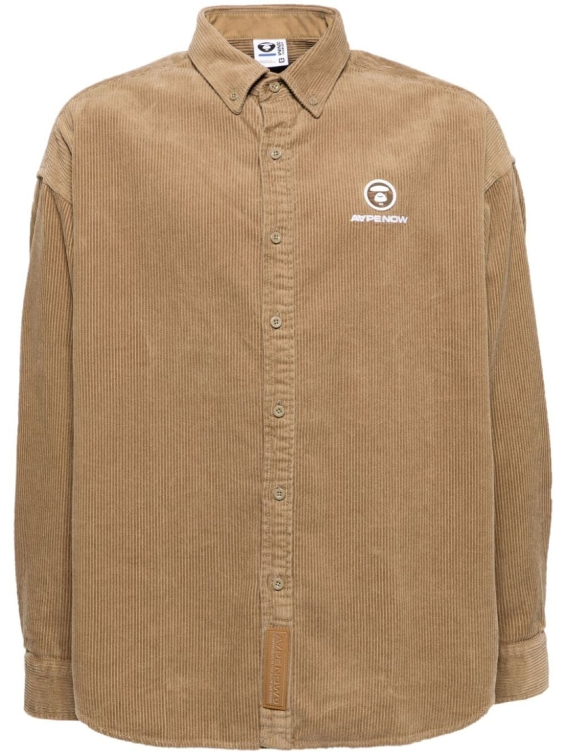 

AAPE BY *A BATHING APE вельветовая рубашка с нашивкой-логотипом, коричневый