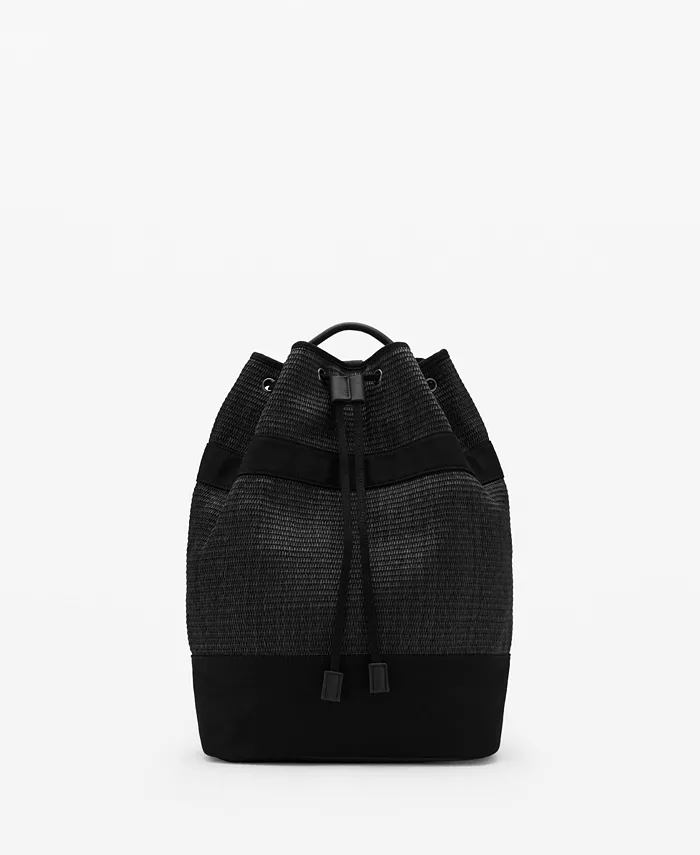 

Мужской рюкзак с кружевной шнуровкой на спине Mango, черный
