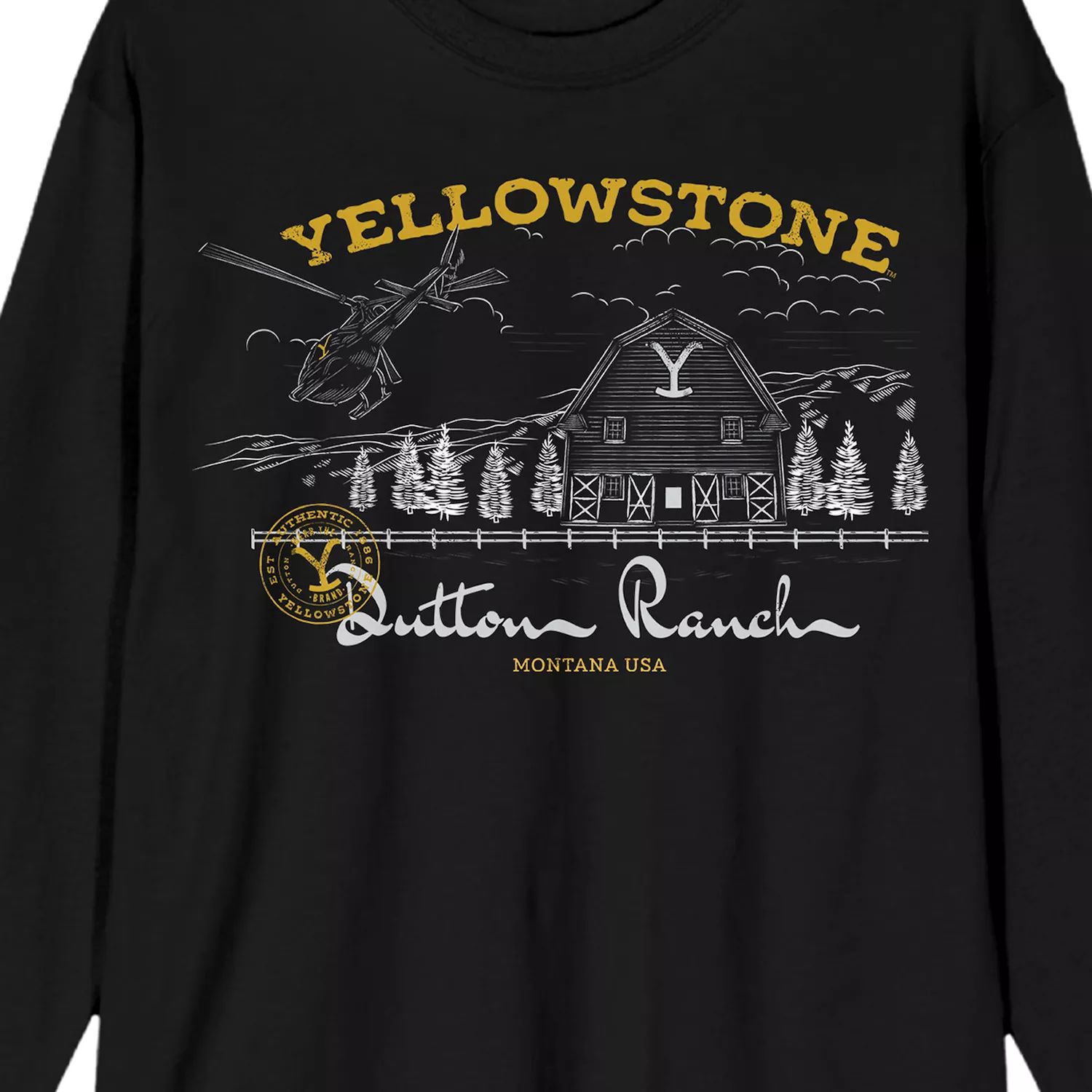 

Мужская футболка с длинными рукавами Yellowstone Dutton Ranch Licensed Character