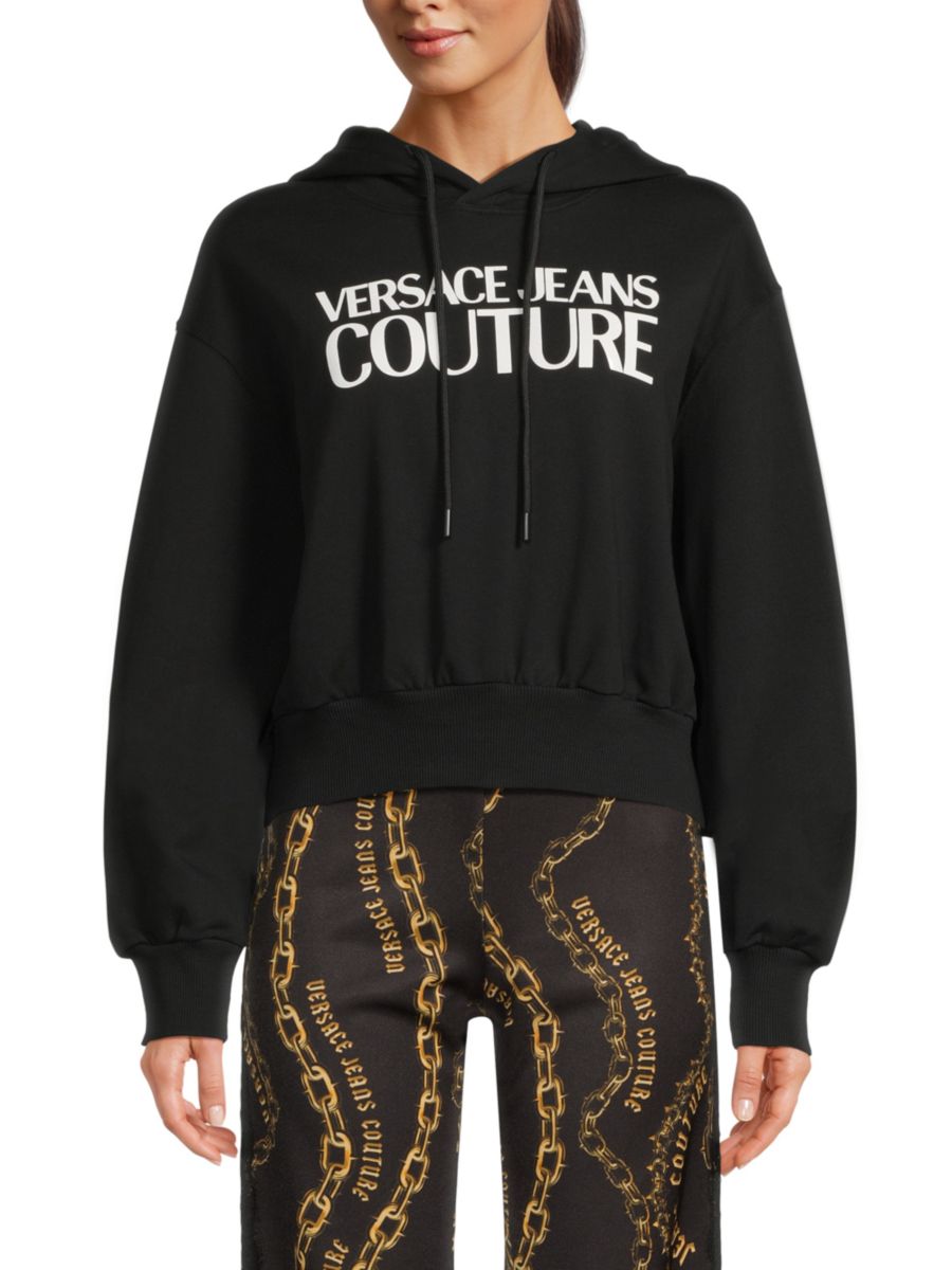 

Толстовка с логотипом и заниженными плечами Versace Jeans Couture, черный