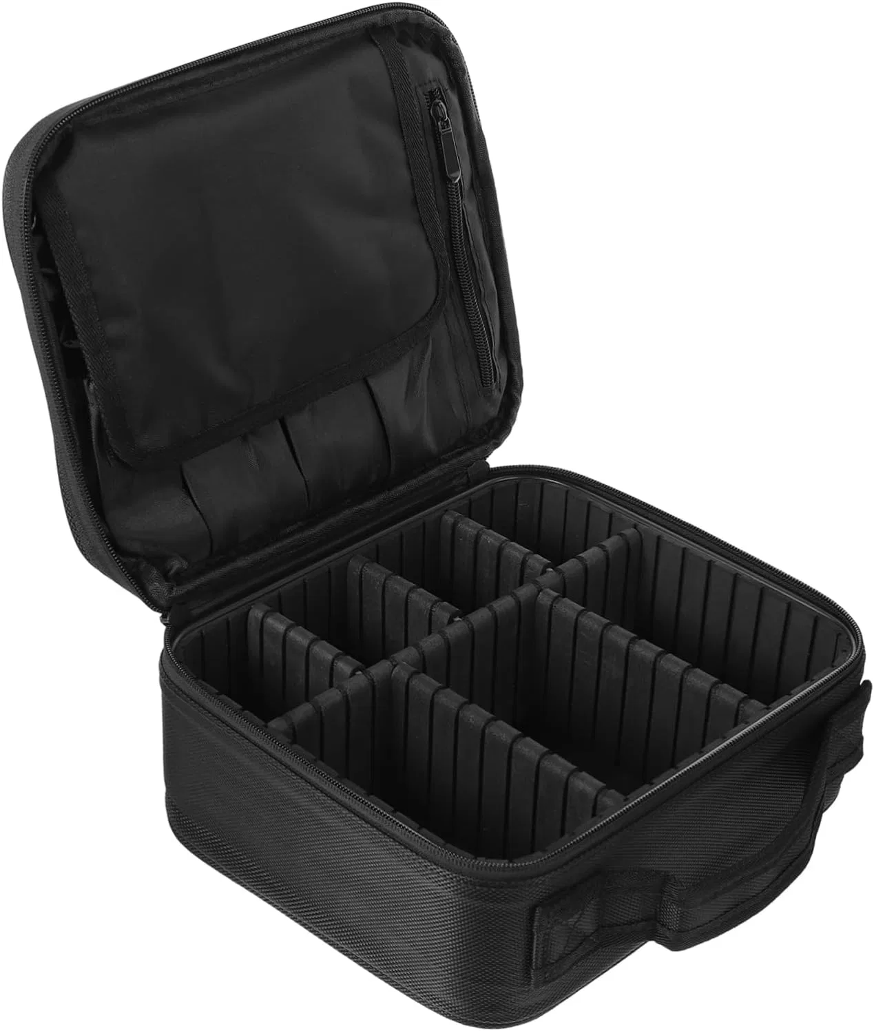 Косметичка Mipcase с несколькими отделениями черная 26x23x9 см