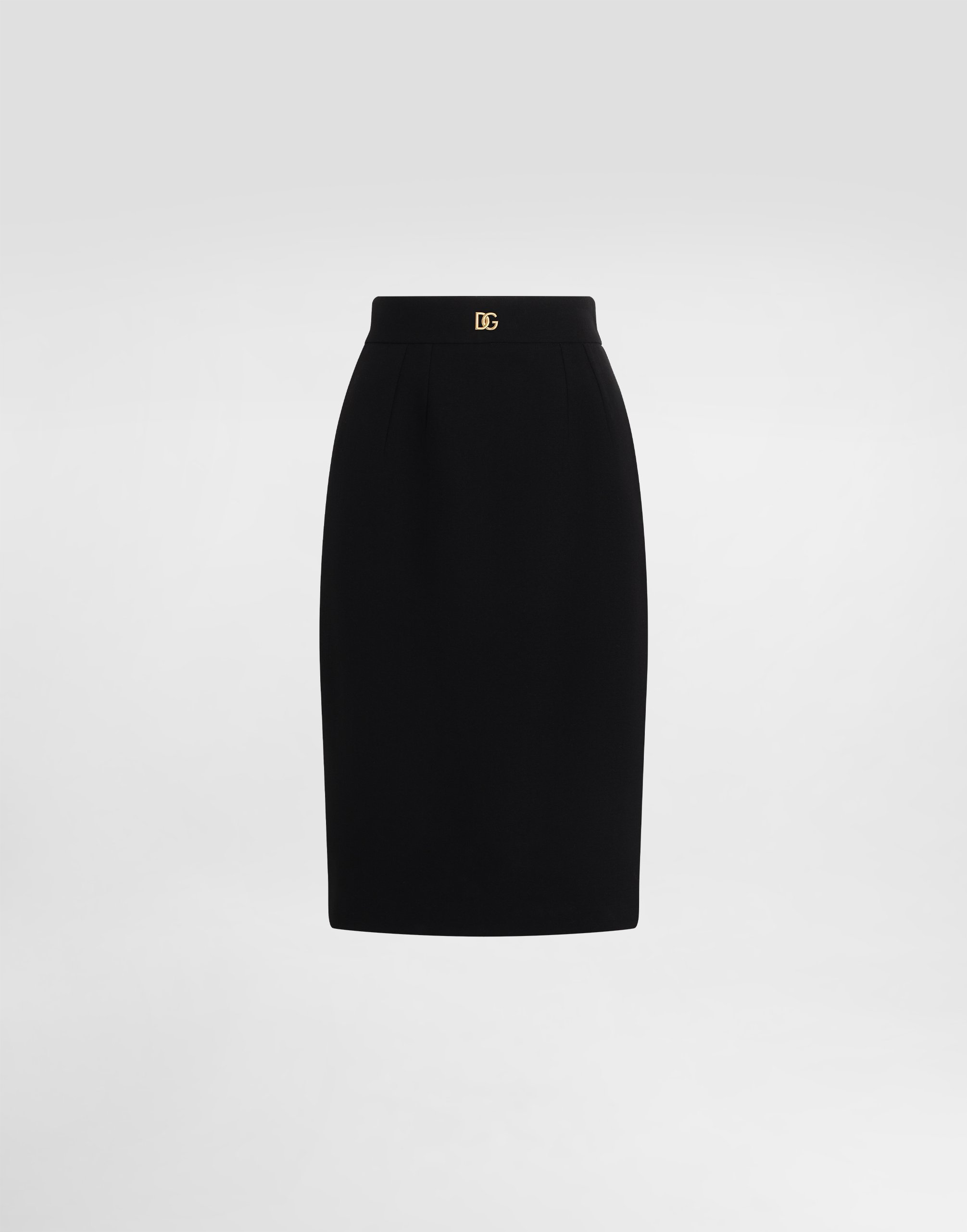 

Шерстяная миди-юбка-карандаш с логотипом dg Dolce & Gabbana, черный