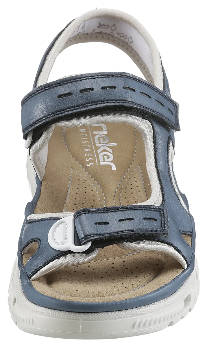 Сандалии Rieker "outdoor sandal", летняя обувь, босоножки, каблук-платформа, с застежками-липучками, кремовый — фото 4