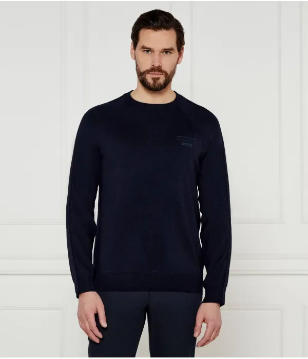 Wełniany свитер Balleto_PS Boss X Porsche regular fit Boss, темно-синий