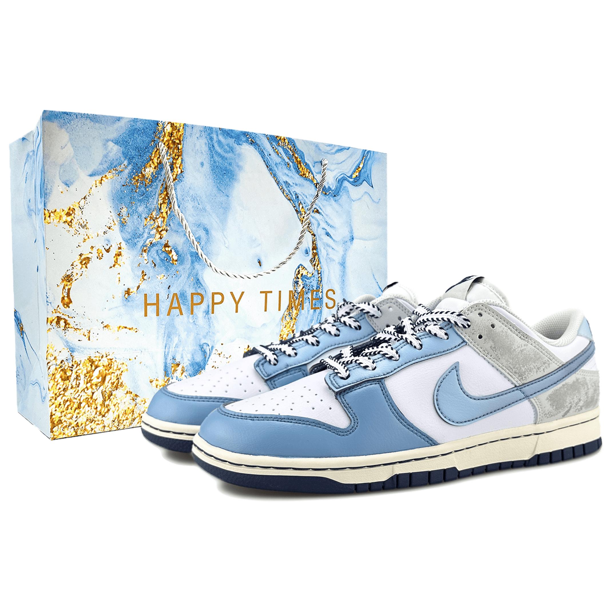 

Nike Туфли для скейтбординга мужские dunk устойчивые к истиранию легкие дышащие увеличивающие рост низкие серо-голубые