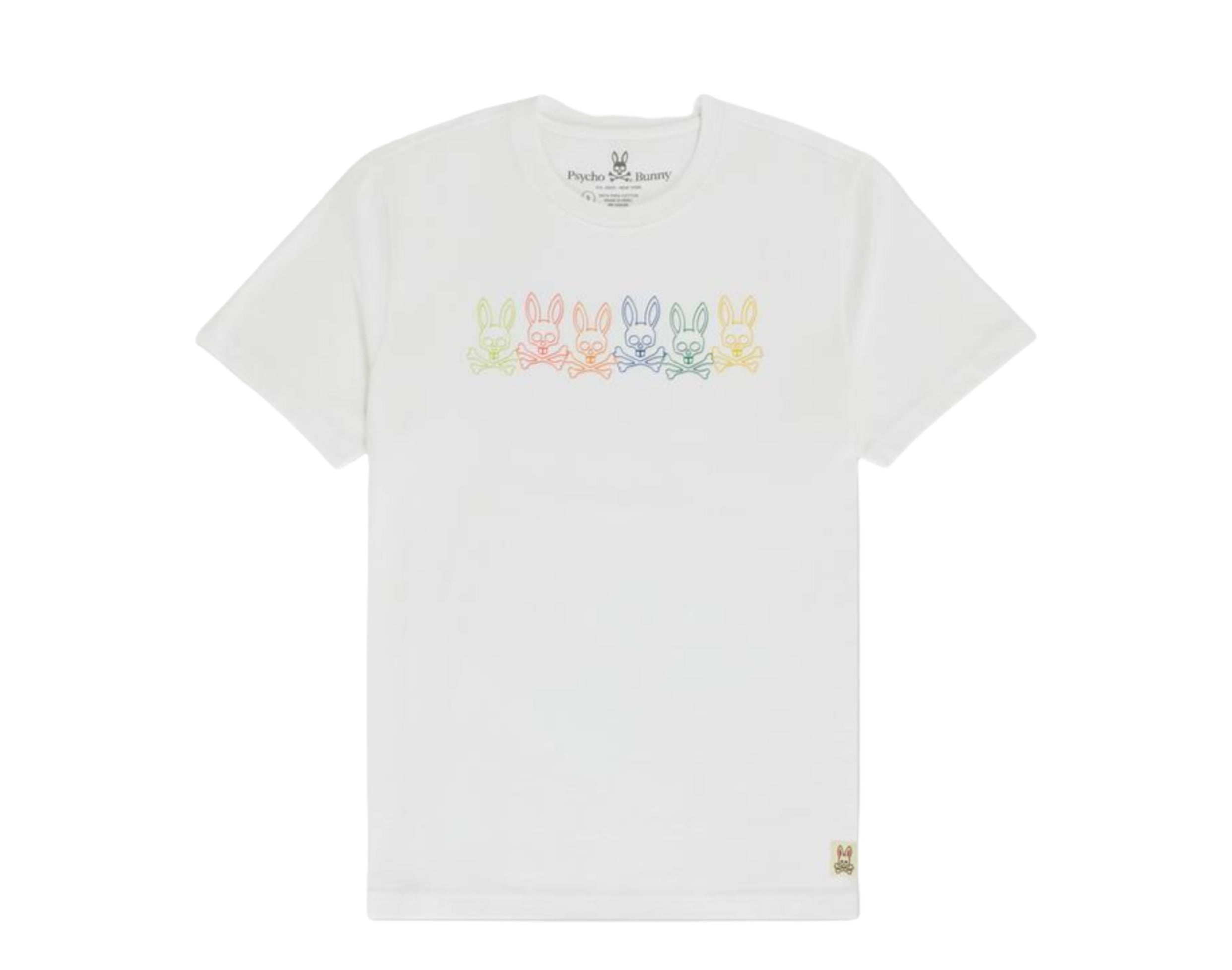 

Футболка Psycho Bunny Barbon Graphic белая/мульти B6U108Q1PC-WHT