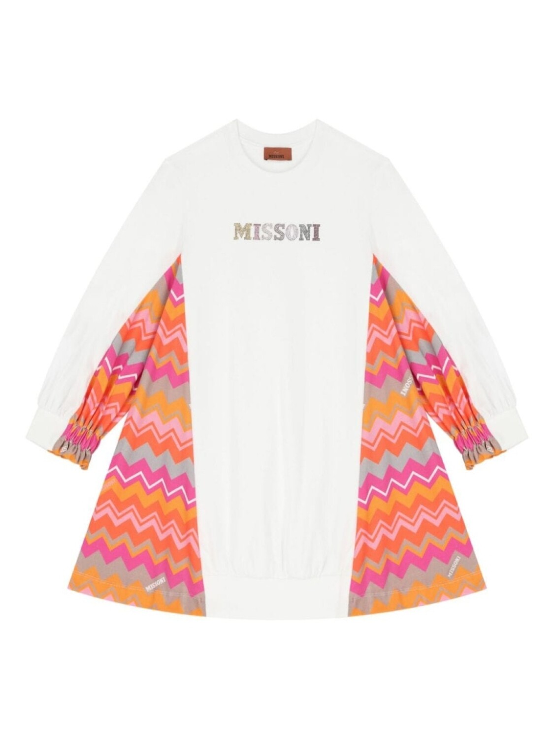 

Missoni Kids мини-платье с логотипом, белый