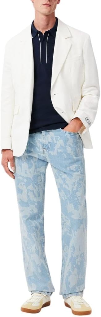 Футболка Lacoste Paris с коротким рукавом и контрастным воротником, Regular Fit, Navy Blue — фото 4