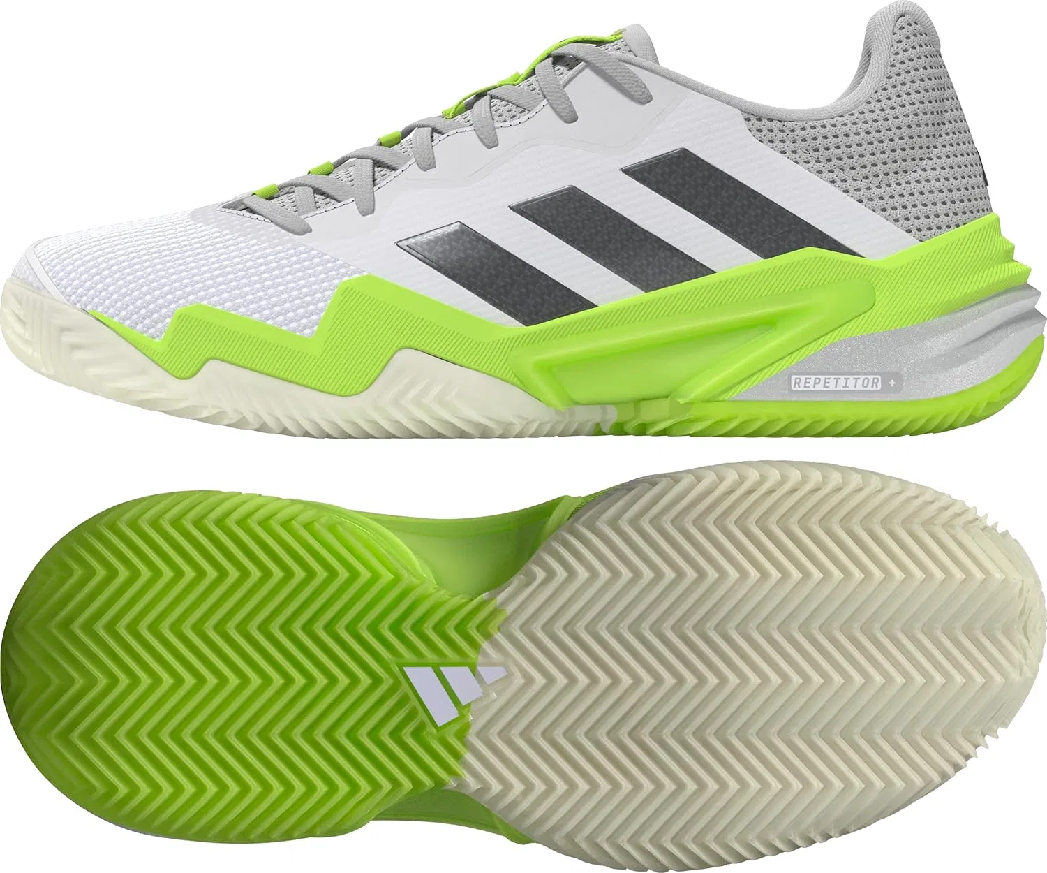 Кроссовки теннисные adidas Barricade 13 Clay, White/Iron Metallic/Lucid Lemon