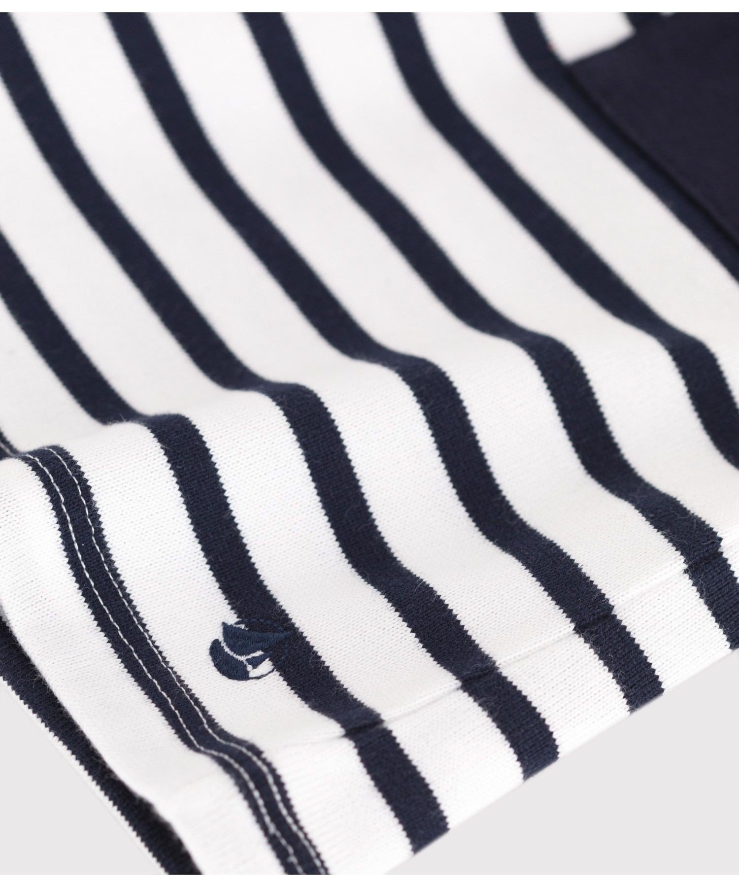 Платье с короткими рукавами PETIT BATEAU, Off-white/Navy — фото 4