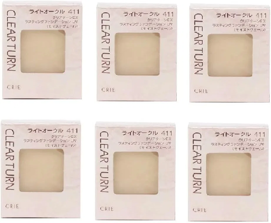 Тональная пудра Crie Clear Turn EX Lasting Foundation UV Moist Veil, набор 6 шт., SPF26 PA++